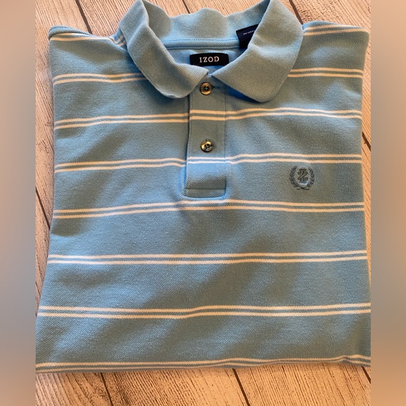 Izod Blue Stripes Shirt - Picture 3 of 8